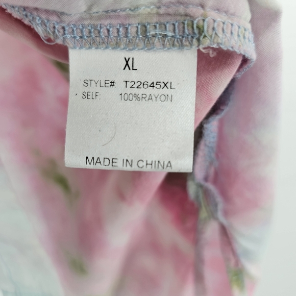 White Birch Tiedye Short Sleeve Button Down Flowy Breathable Blouse Womens Xl - Picture 4 of 6